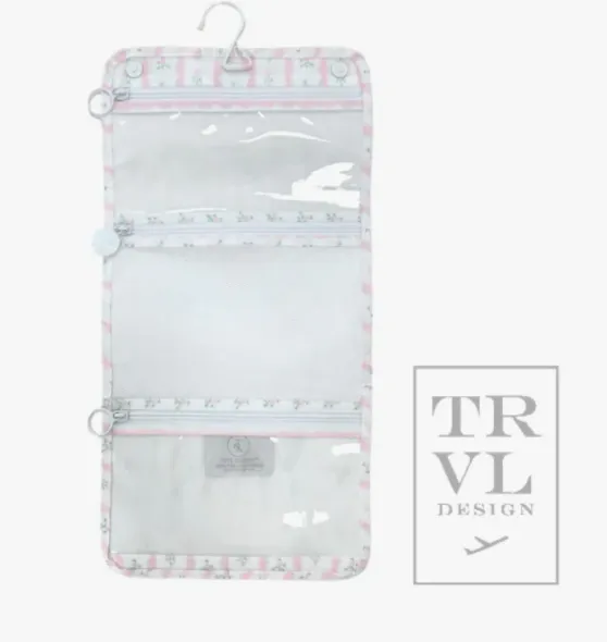 TRVL Design Ribbon Floral Pink Mini Rollup Hanging Bag