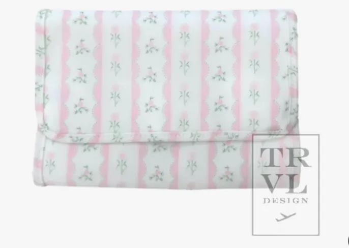 TRVL Design Ribbon Floral Pink Mini Rollup Hanging Bag