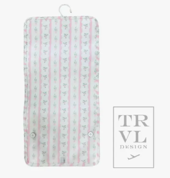 TRVL Design Ribbon Floral Pink Mini Rollup Hanging Bag