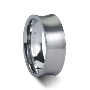 TUCSON | Concave Tungsten Ring Brushed Finish