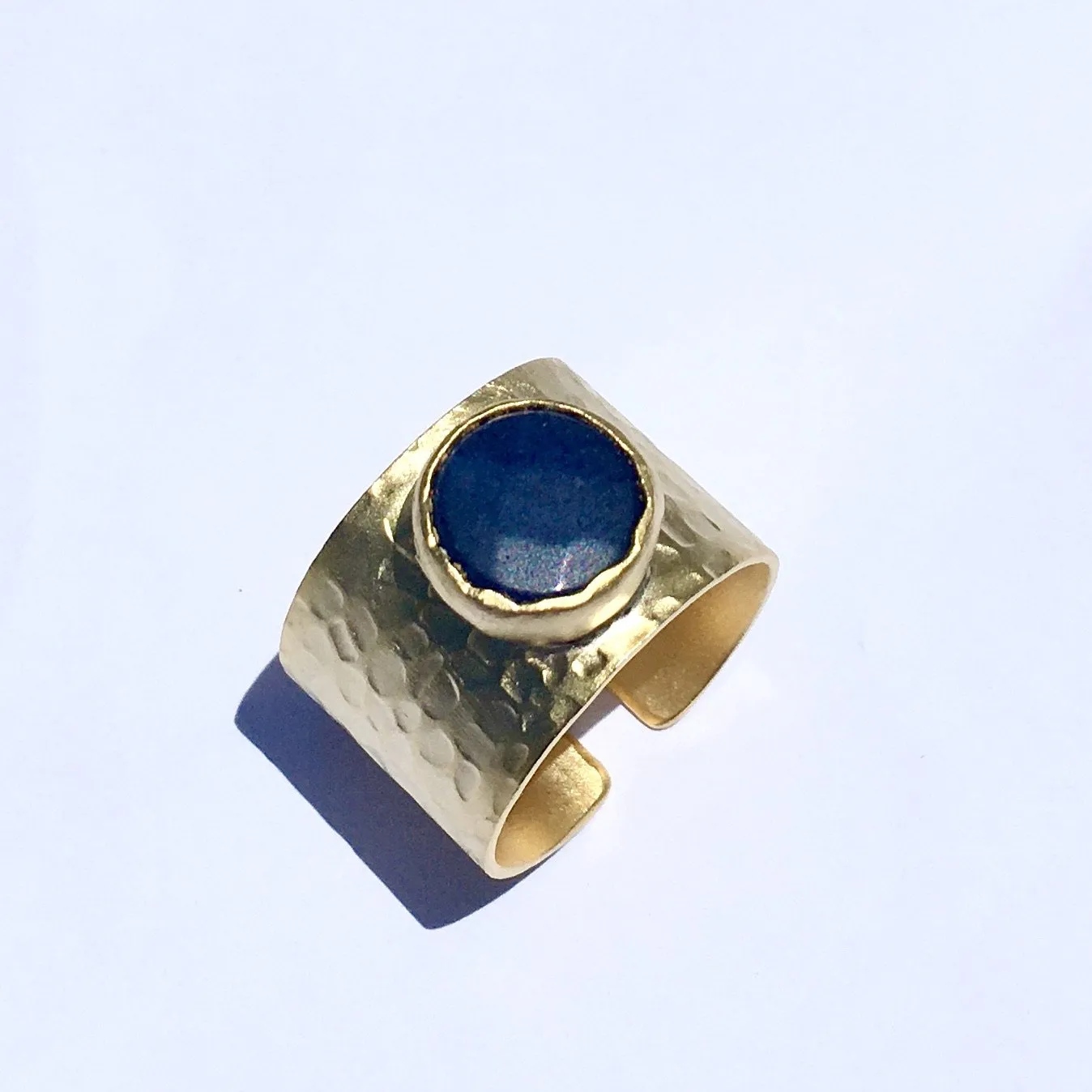 TURKISH GOLD RING WITH COLORED GEM