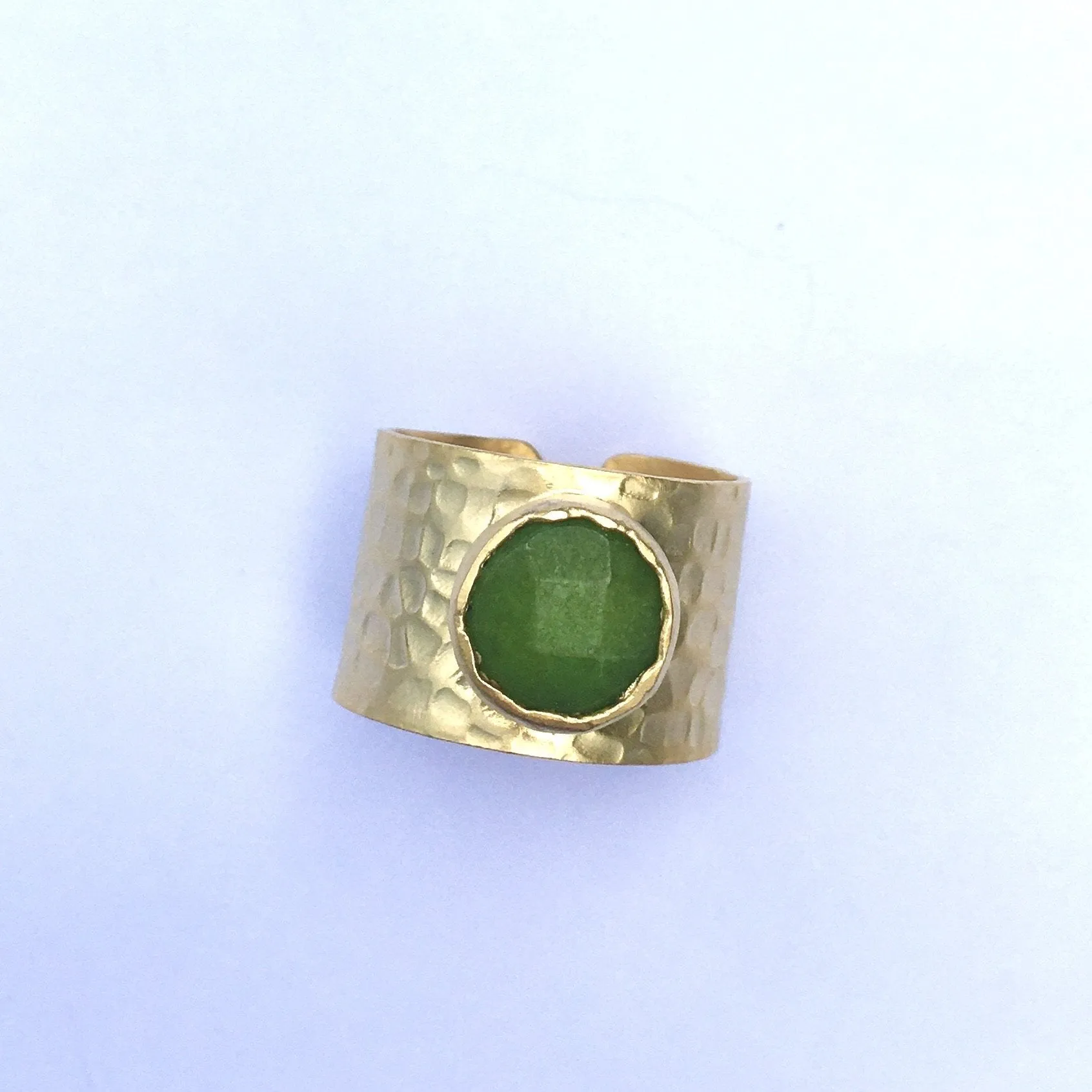 TURKISH GOLD RING WITH COLORED GEM