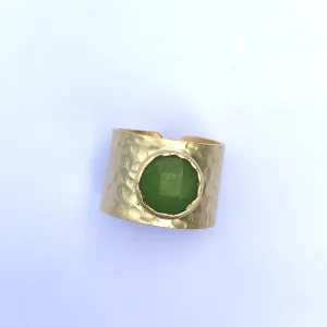 TURKISH GOLD RING WITH COLORED GEM