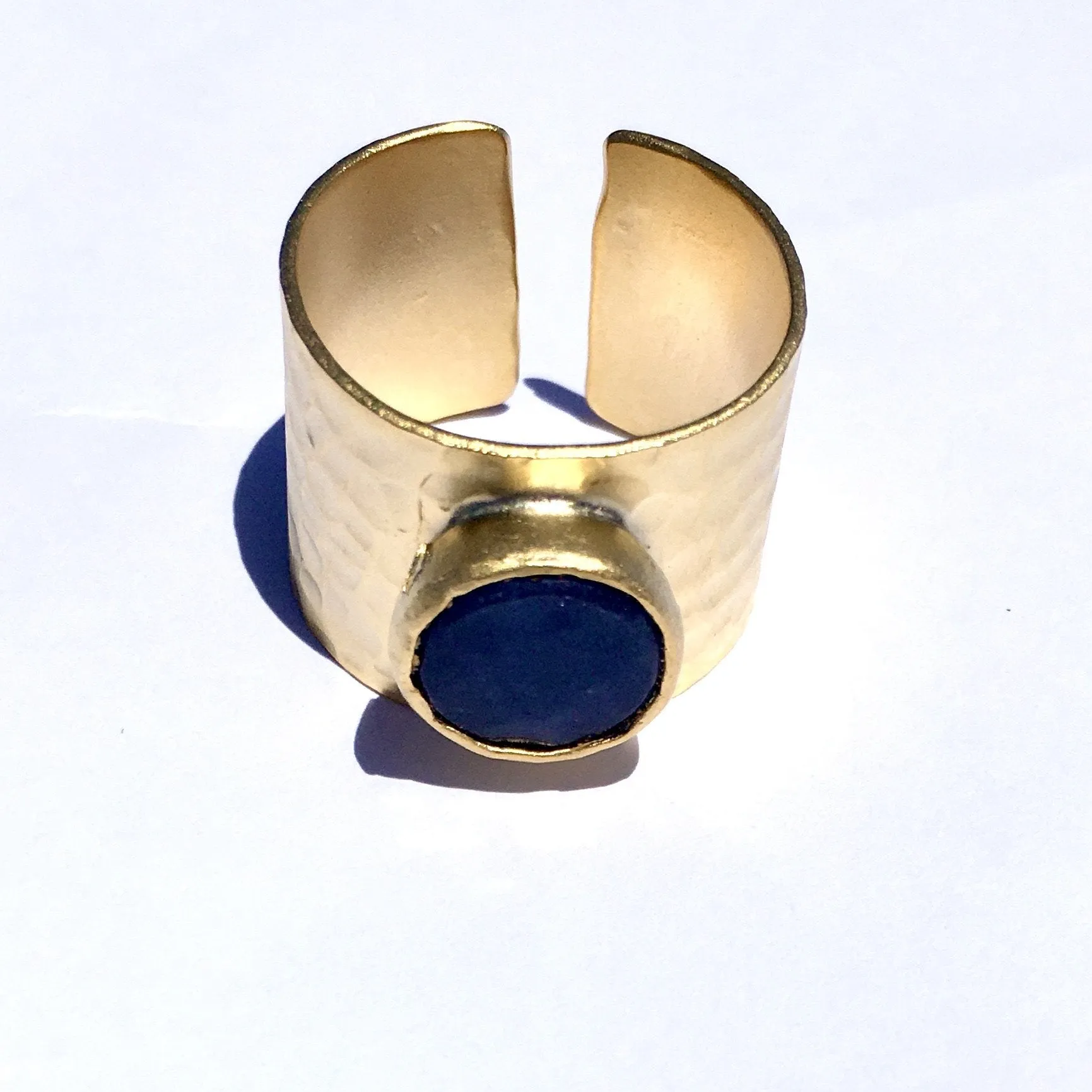 TURKISH GOLD RING WITH COLORED GEM