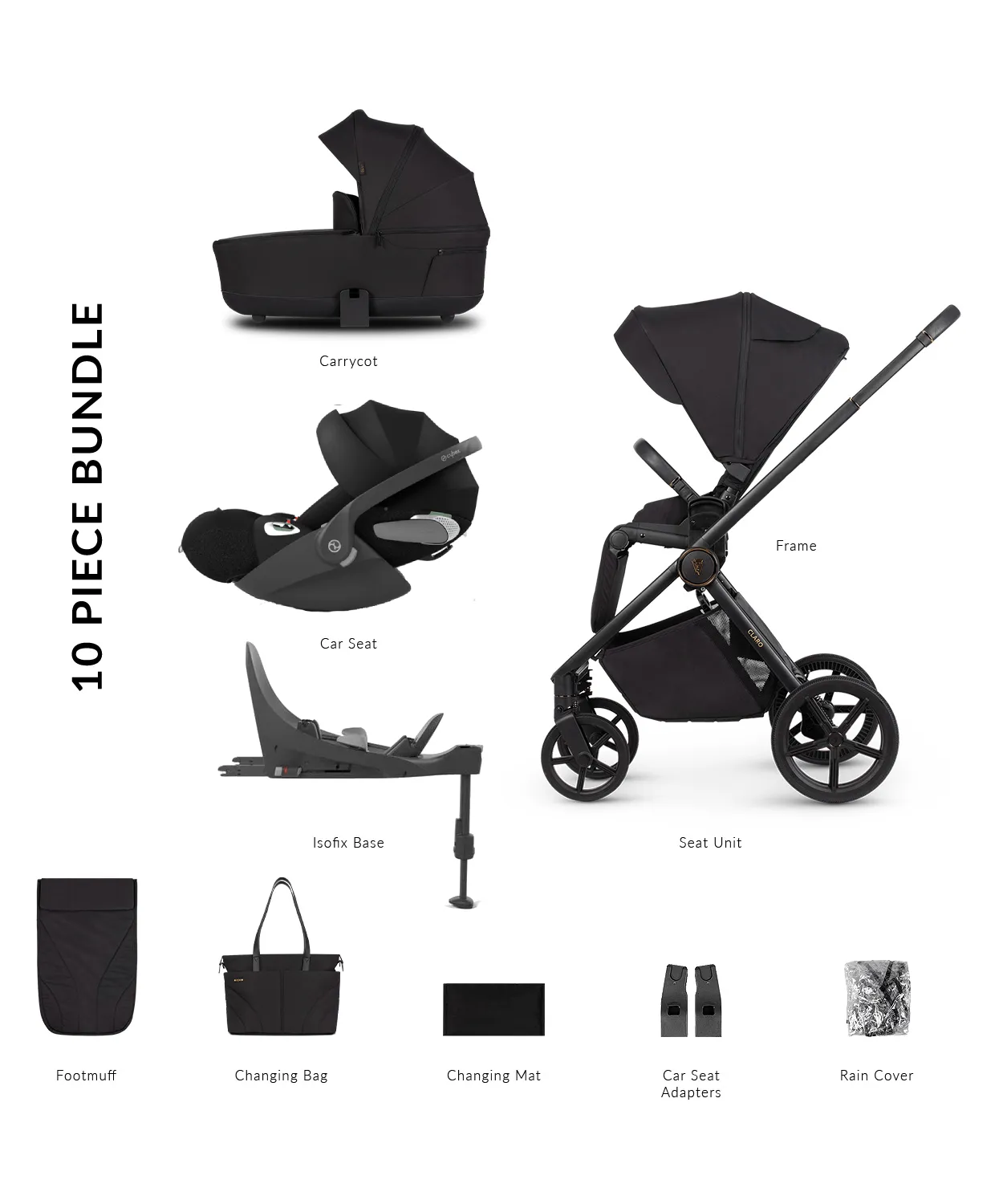 Venicci Claro 4in1 (Cloud T) Travel System - Noir