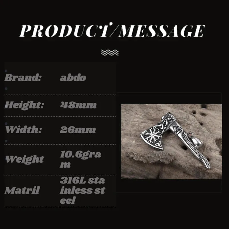 Viking Eagle Wolf ax Necklace Indians  Stainless Steel Punk Necklace Unisex Women Men Pendant Necklaces Man Gift jewelry