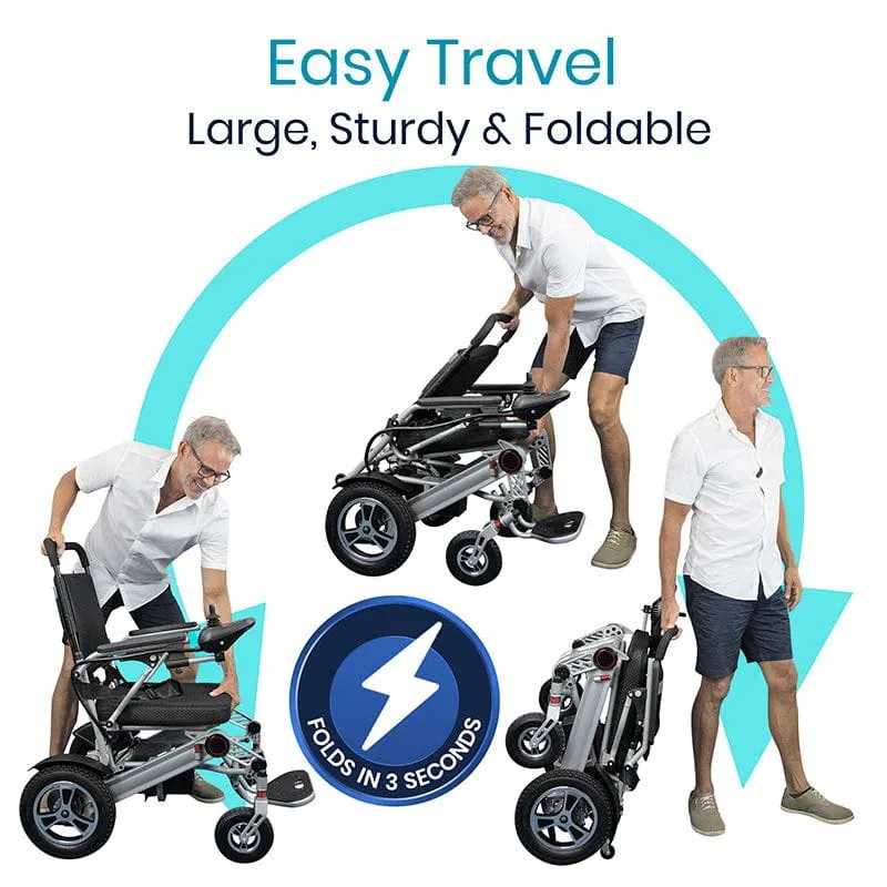 Vive Health Power Wheelchair - Foldable Long Range Transport Aid