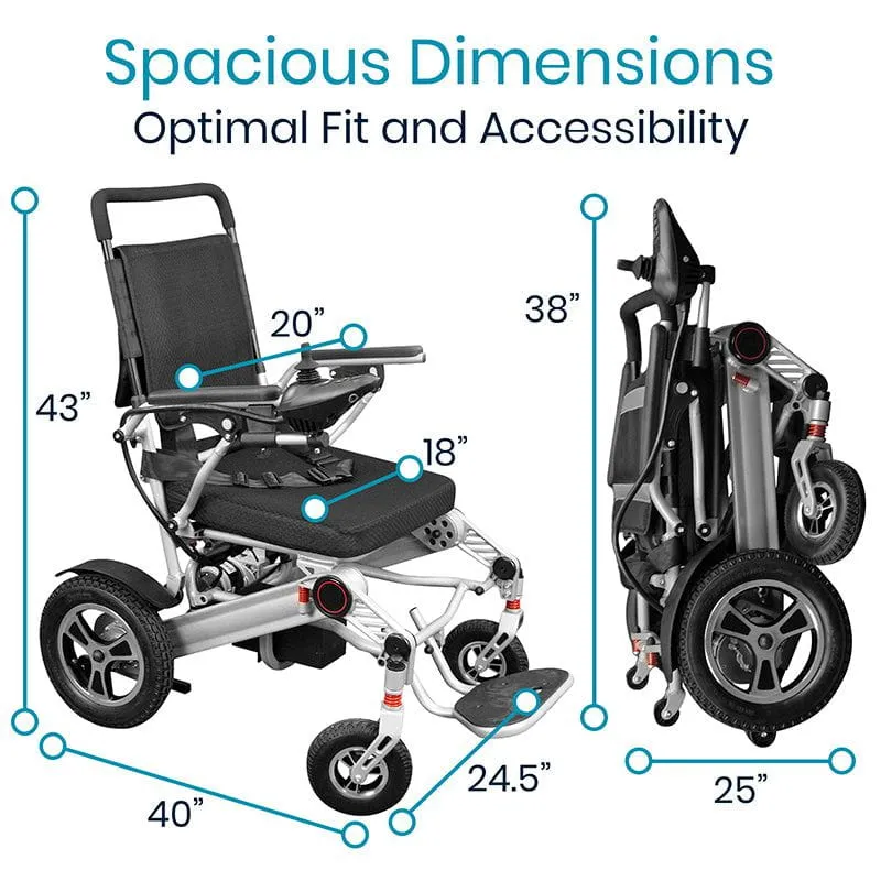 Vive Health Power Wheelchair - Foldable Long Range Transport Aid