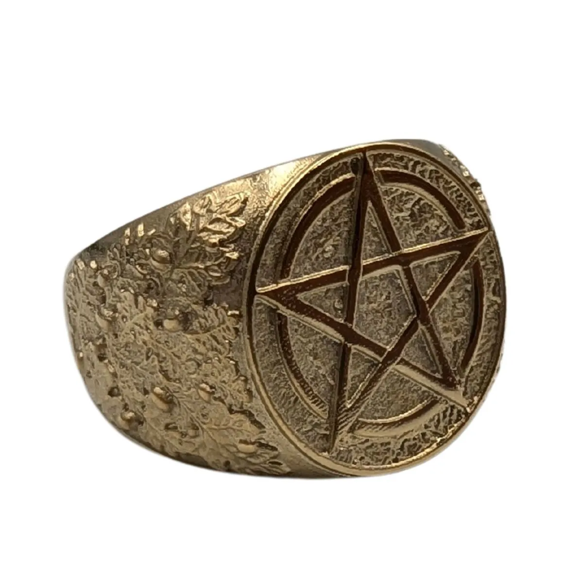 Wiccan pentacle ring from bronze