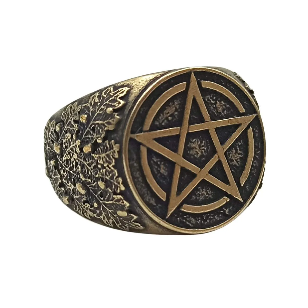 Wiccan pentacle ring from bronze