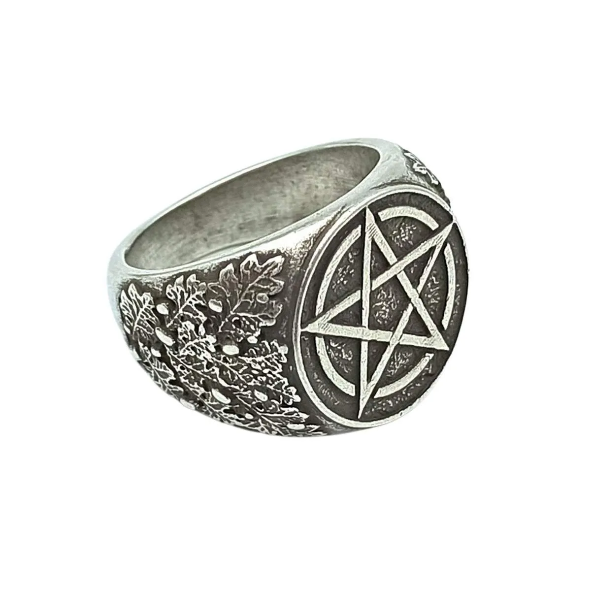 Wiccan pentacle ring from bronze