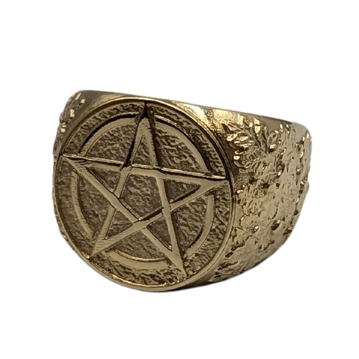 Wiccan pentacle ring from bronze