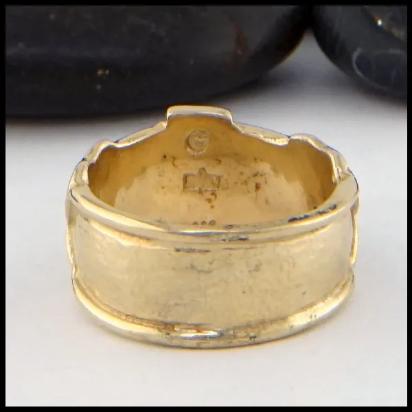 Wide Celtic Cross Ring in Gold