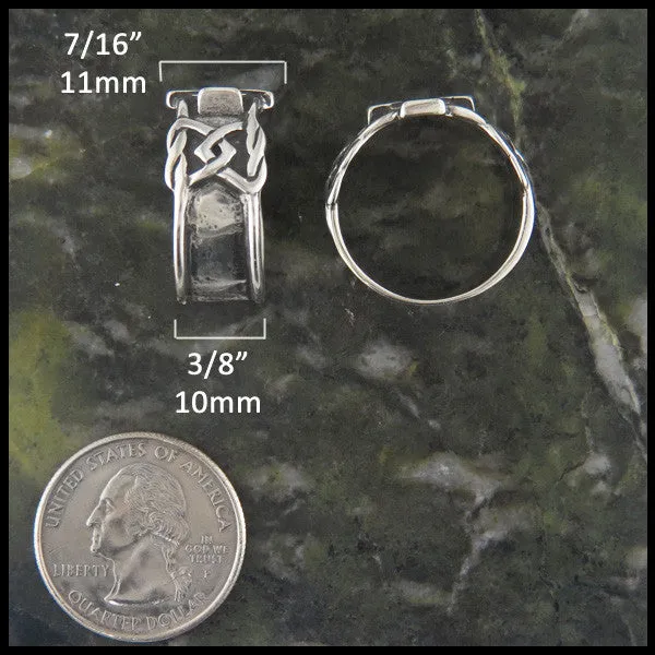 Wide Celtic Cross Ring in Silver