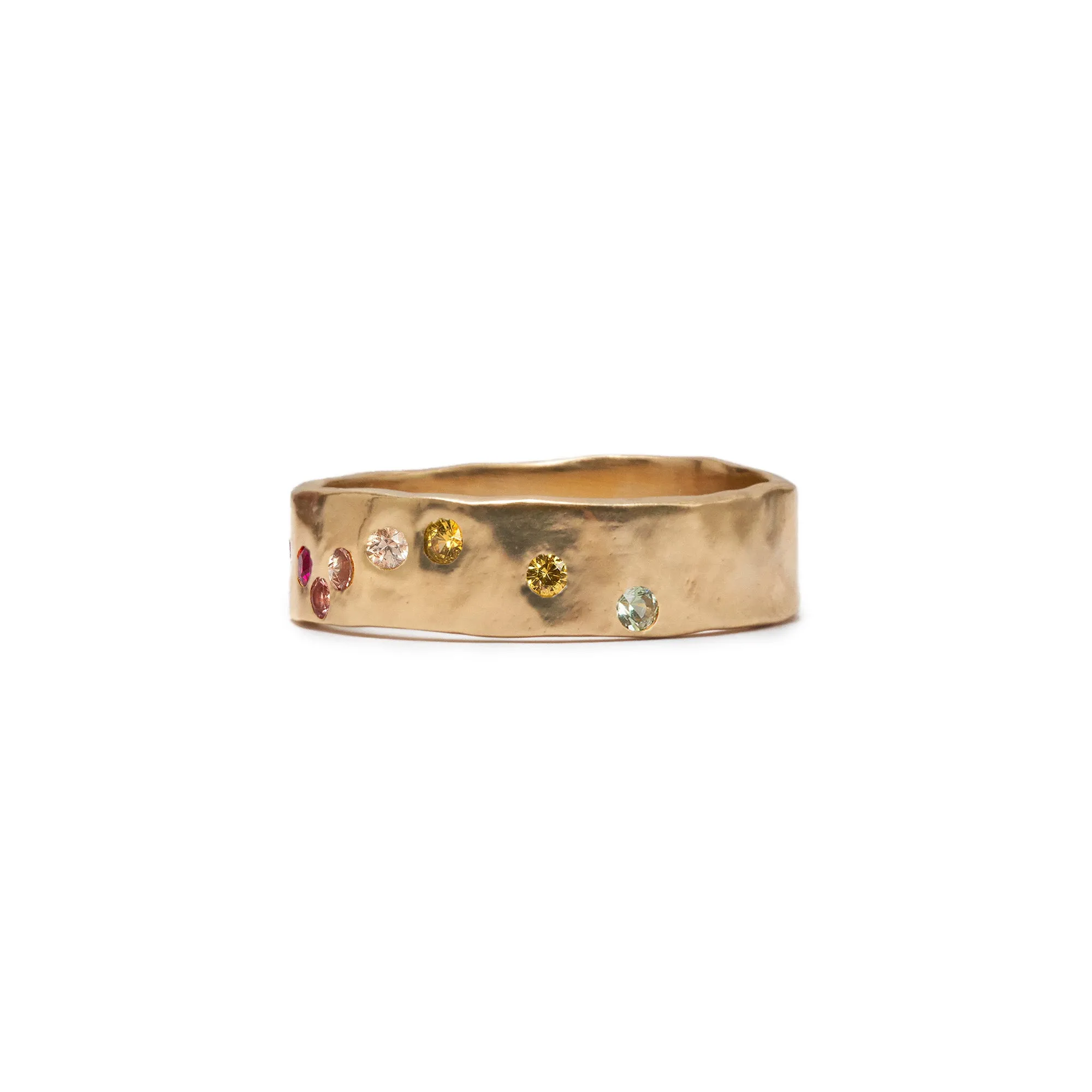 Wide Ethical Rainbow Constellation Band