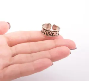 Women Finger Ring Silver Plated Om Mani Padme Hum Adjustable Finger Ring