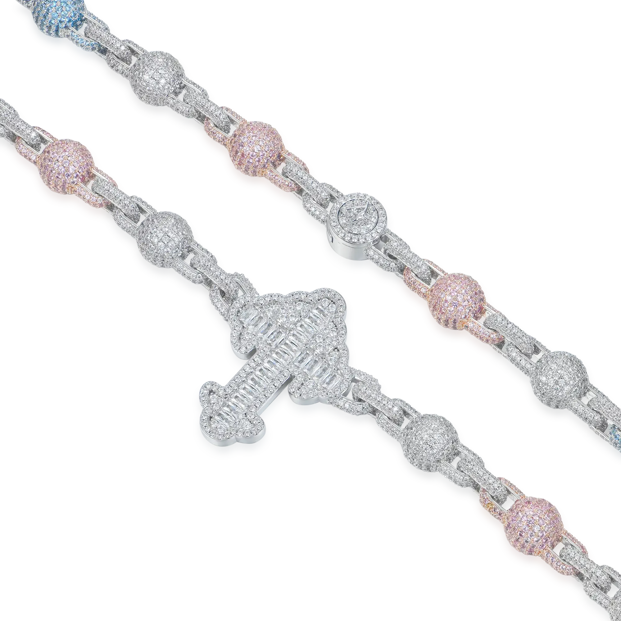 Women's Iced Cross Ball Chain