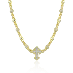 Women's Iced Cross Ball Chain