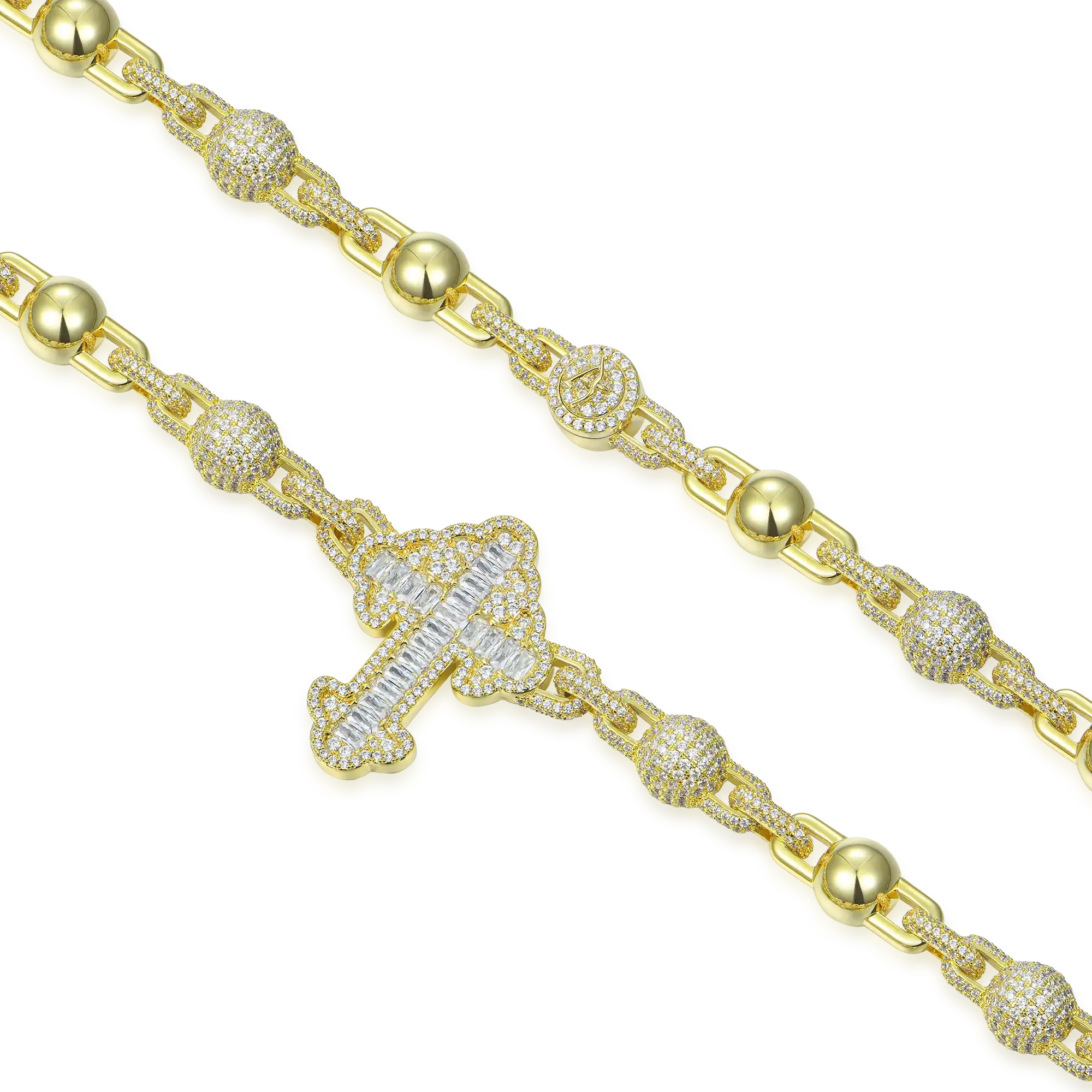Women's Iced Cross Ball Chain