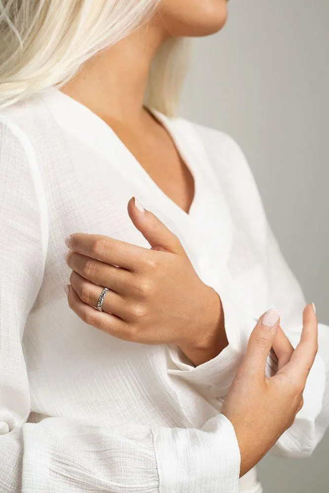 Women's solid white gold ring