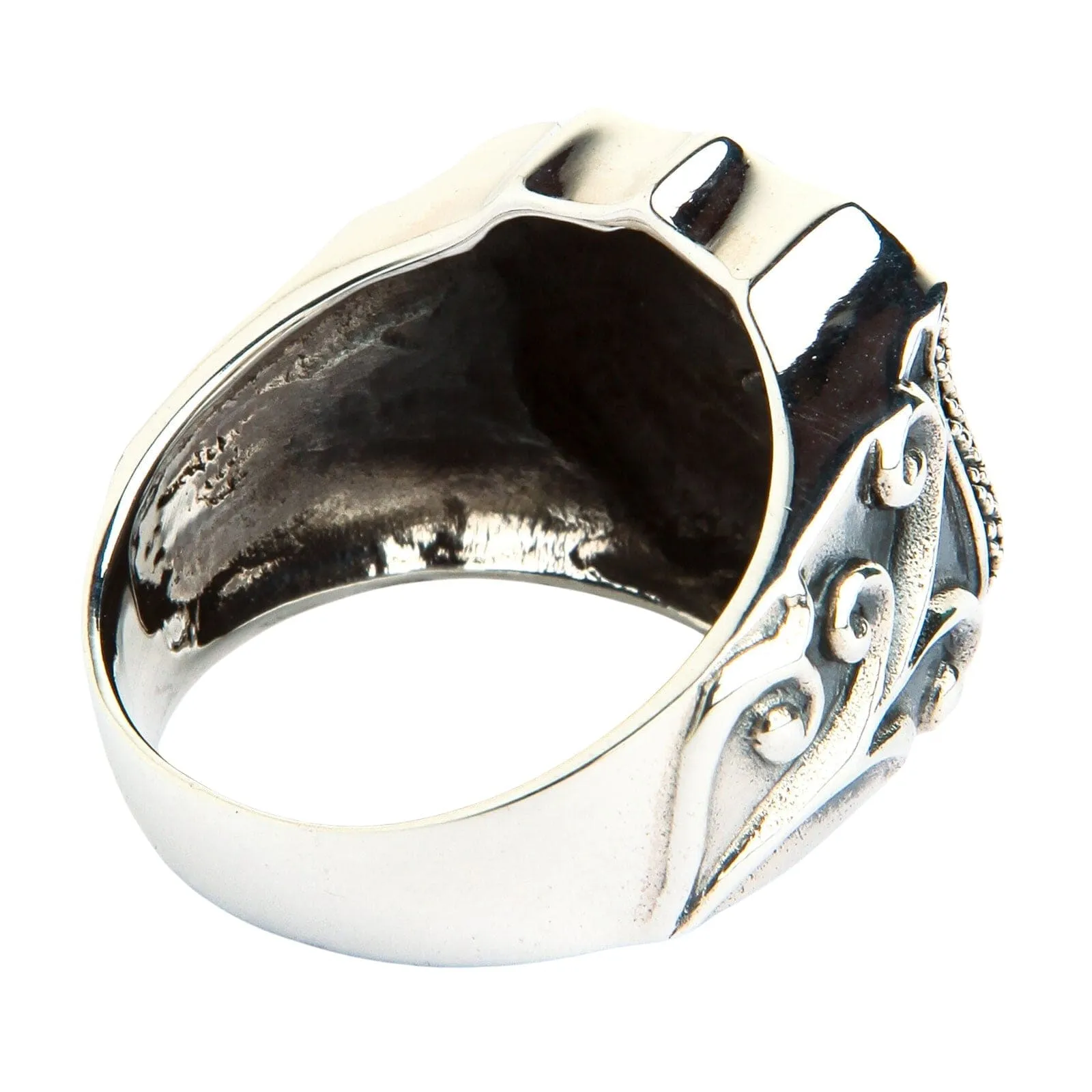 Yellow Gold Fleur De Lis Sterling Silver Medieval Ring