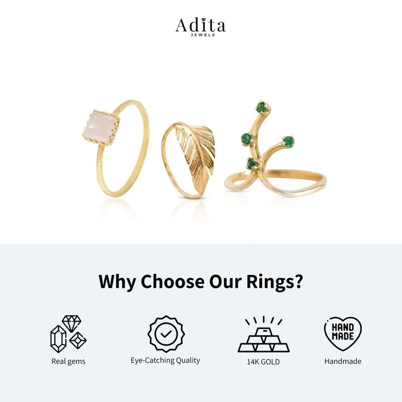 Yellow Yellow Gold Ring Foren with Turquoise 1.7 in the corner