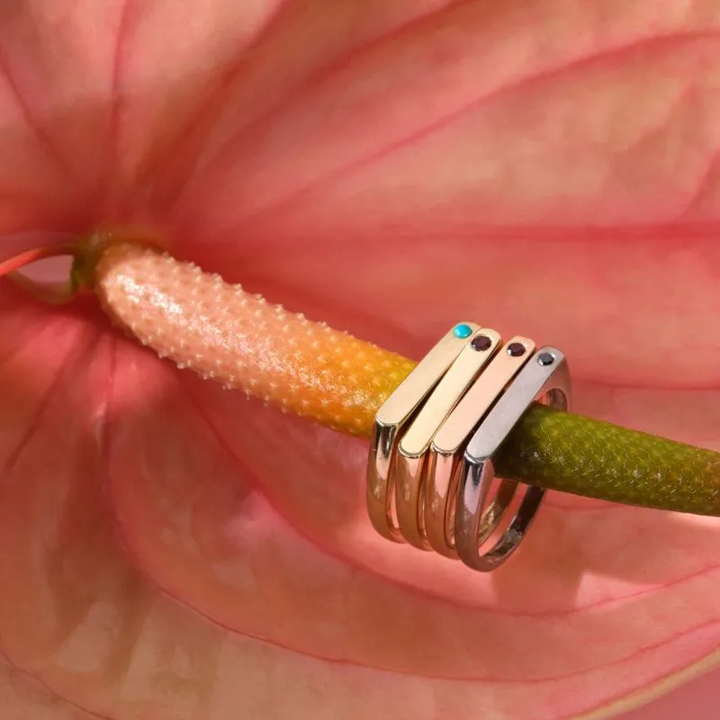 Yellow Yellow Gold Ring Foren with Turquoise 1.7 in the corner