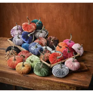 Young's Inc Velvet Covered Fall Pumpkins - Small